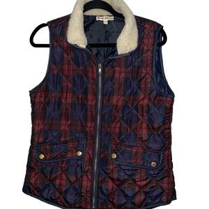 telluride clothing co best • quilt pattern•plaid •two front pockets•Gold buttons